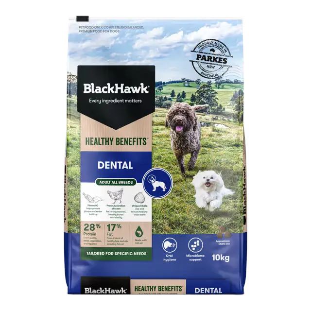 black hawk healthy benefits dental dry dog food 10kg front