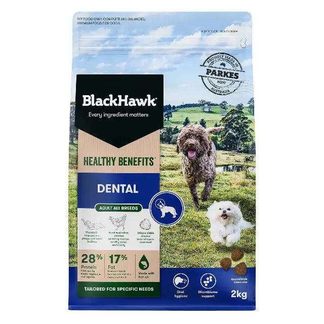 black hawk healthy benefits dental dry dog food 2kg front