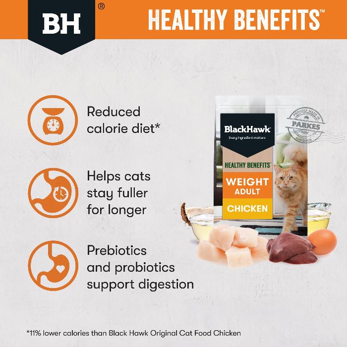 Black Hawk Healthy Benefits Chicken Weight Adult Dry Cat Food 4KG