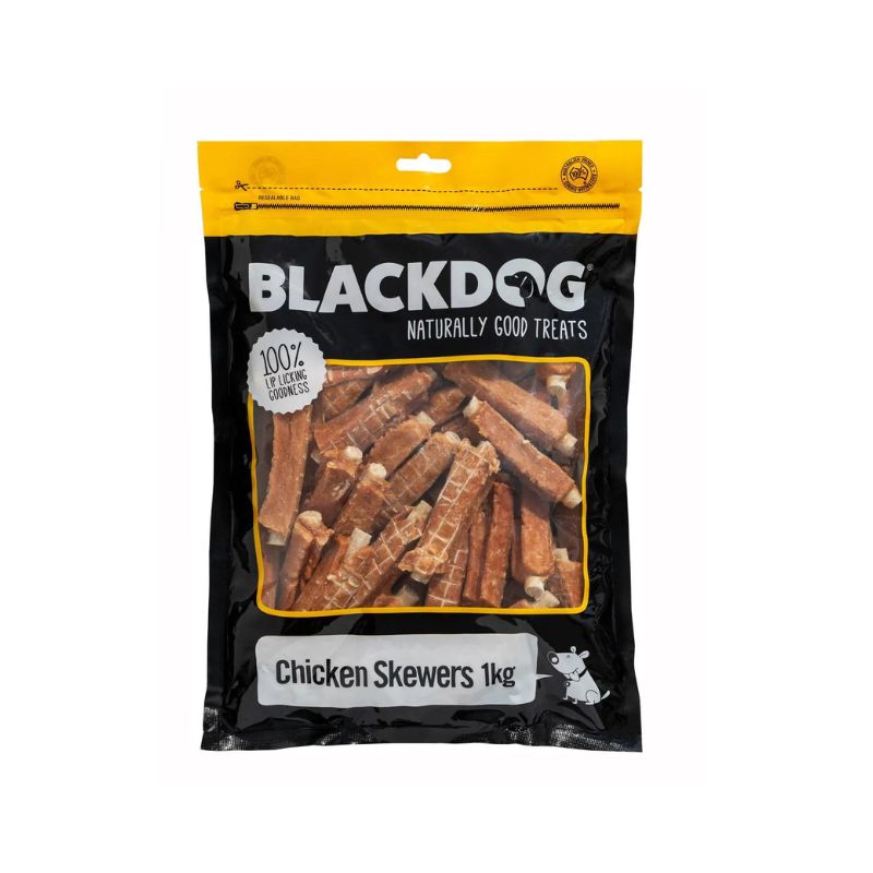 blackdog chicken skewers dog treats 1kg 