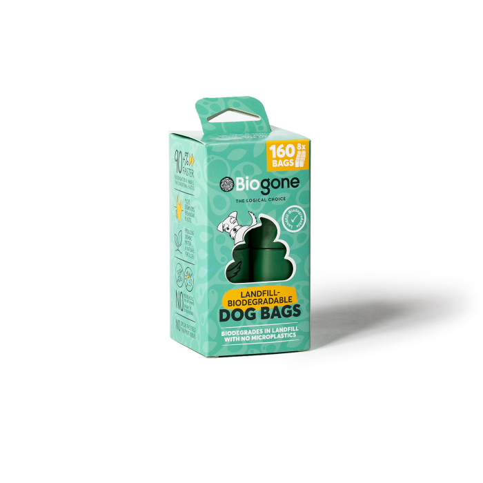 Biogone Dog Waste Mini Roll Poo Bags – Home Compostable 8rolls(160 bags)