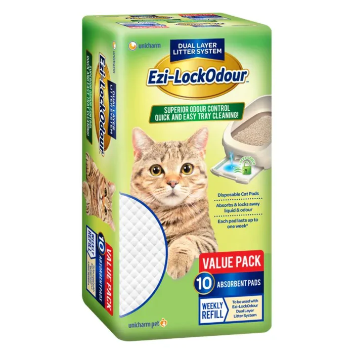 EZI-LOCKODOUR Absorbant Cat Pads 10PK