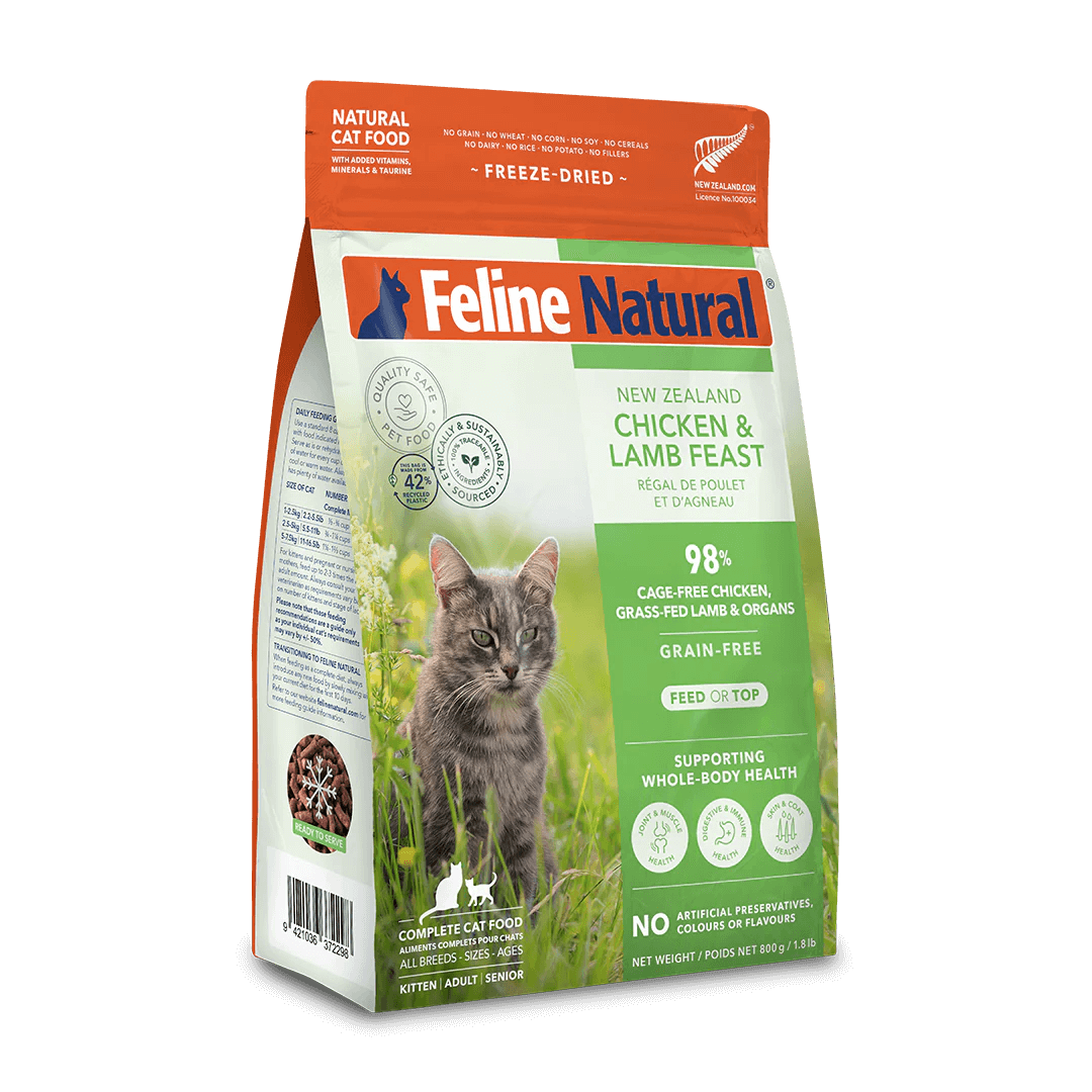 FELINE NATURAL Chicken and Lamb Freeze Dried Cat Food 800g