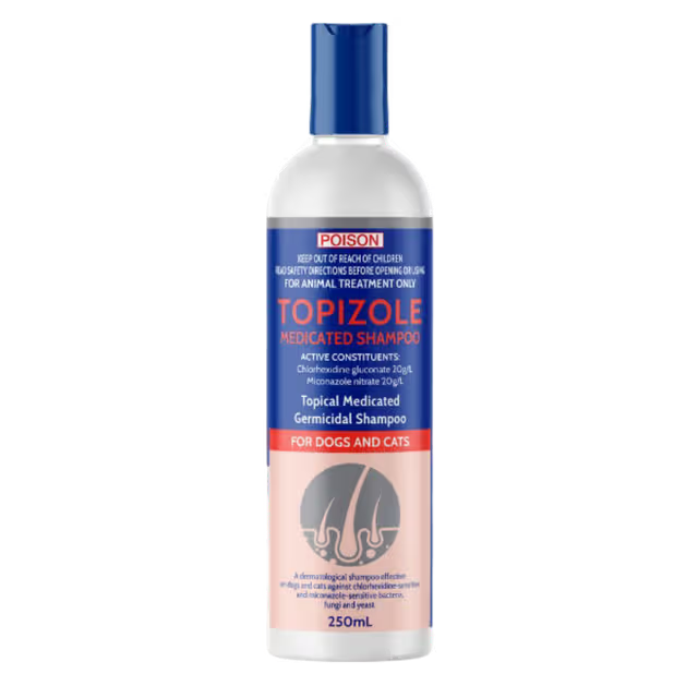 FIDO'S Topizole Medicated Shampoo 250ml for dogs and cats