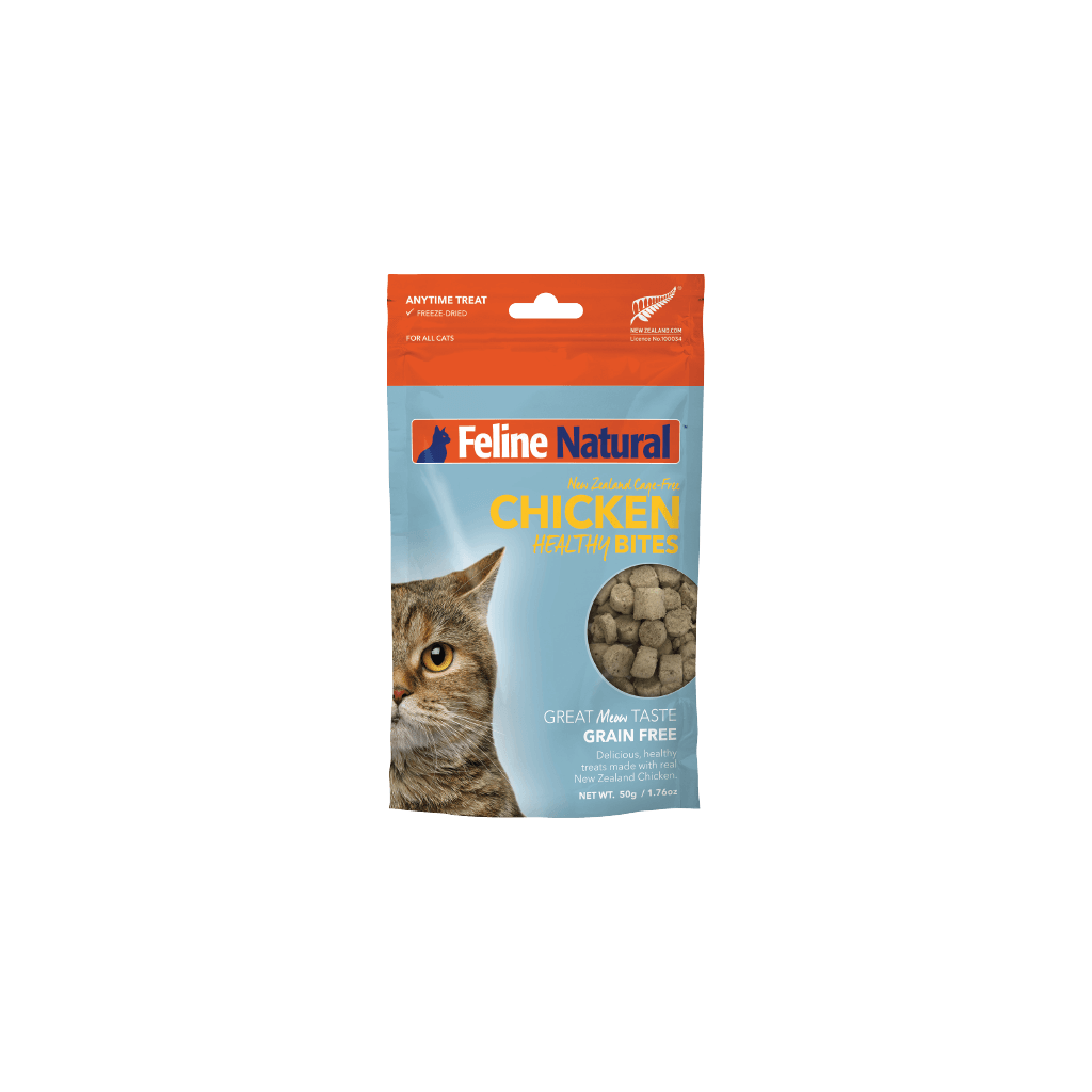 Feline Natural Cat Treats Freeze Dried Chicken Healthy Bites 50g - single protein 