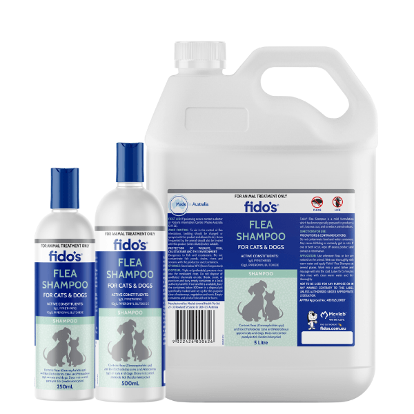 fidos flea shampoo range for dogs and cats