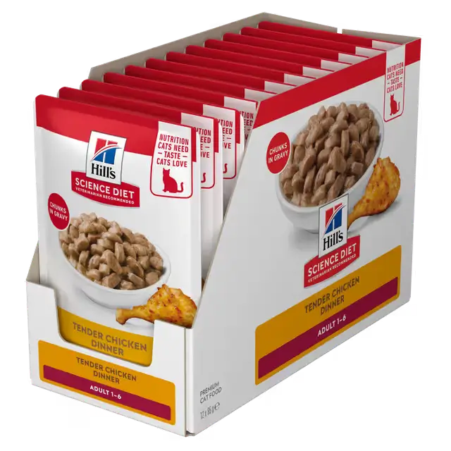 HILLS SCIENCE DIET Adult Chicken Wet Cat Food pouches 85gx12