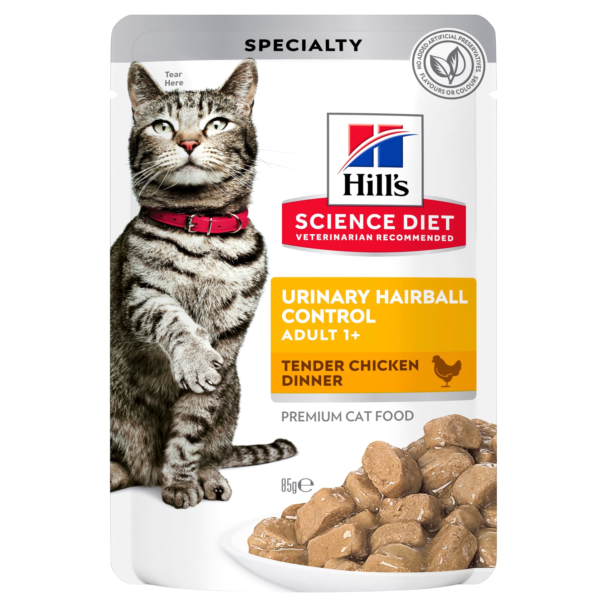 Hill's Science Diet Adult Urinary Hairball Control Chicken Cat Food Pouches 85G front