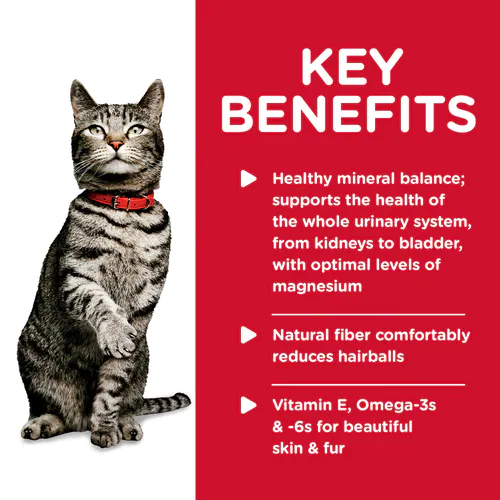 Hill's Science Diet Adult Urinary Hairball Control Chicken Cat Food Pouches 85G benefits