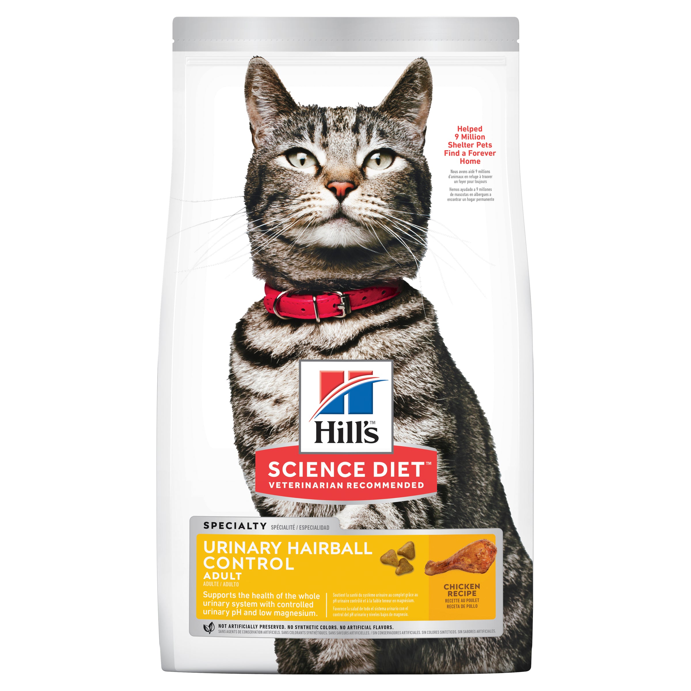Hill's Science Diet Adult Urinary Hairball Control Dry Cat Food Chicken 3.17KG