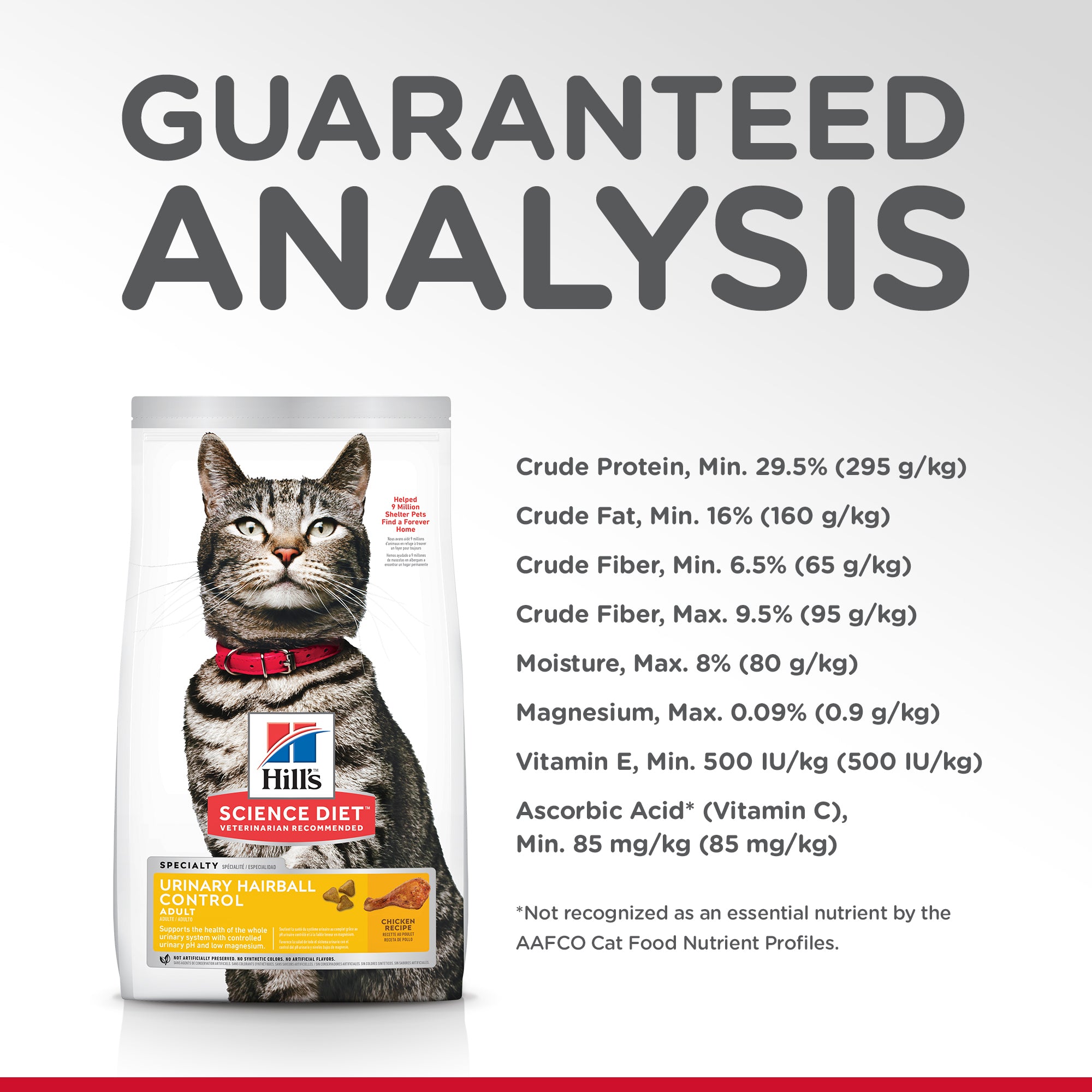 Hill's Science Diet Adult Urinary Hairball Control Dry Cat Food Chicken 3.17KG