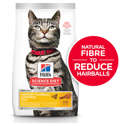 Hill's Science Diet Adult Urinary Hairball Control Dry Cat Food Chicken 3.17KG