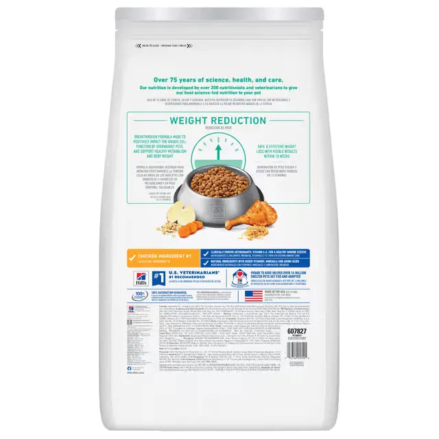 Hills Science Diet Perfect Weight Adult Dog Food back