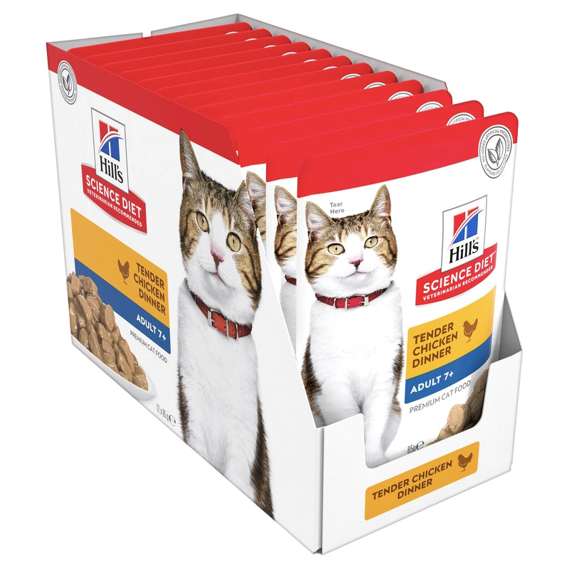 Hill's Science Diet Senior 7+ Chicken Pouches Wet Cat Food 85G x 12