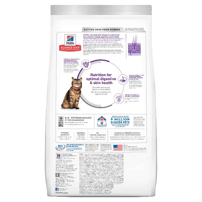 Hills Science Diet Adult Sensitive Stomach And Skin Dry Cat Food  back