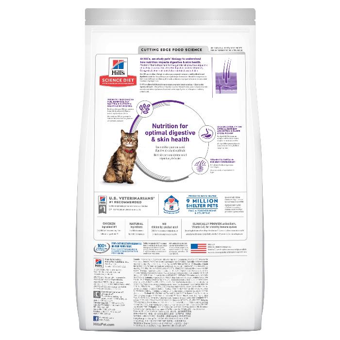 Hills Science Diet Adult Sensitive Stomach And Skin Dry Cat Food  back