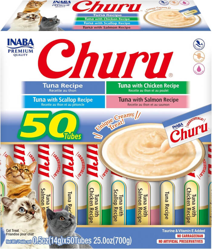 INABA CAT CHURU PUREE Tuna VARIETIES 50PK BOX front