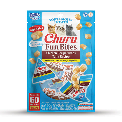 inaba churu fun bites chicken wrap tuna recipe cat treats 36g