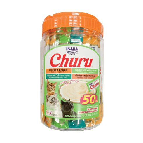 inaba churu puree chicken seafood varieties cat treat 50 tubes 