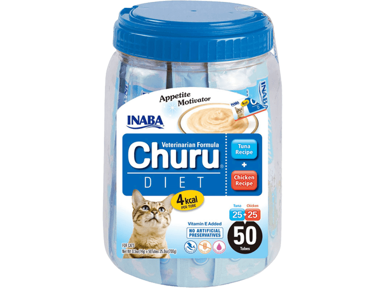 INABA CHURU Puree Diet Tuna Chicken Cat Treats 50 Tubes