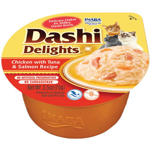 INABA Dashi Delights Chicken With Tuna & Salmon Recipe Cat Treats 70G