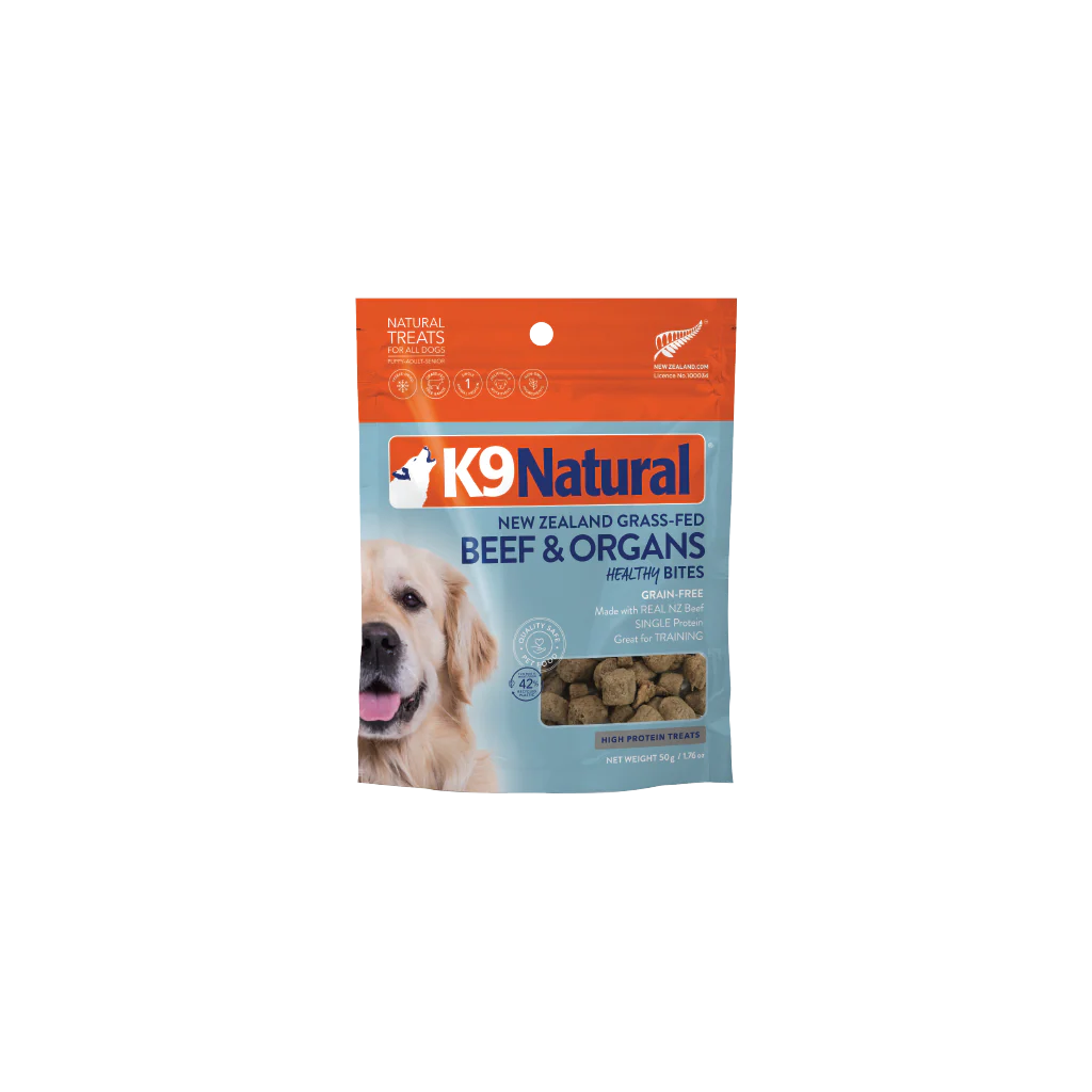 K9 NATURAL Freeze Dried Beef Healthy Bites Dog Treats 50G