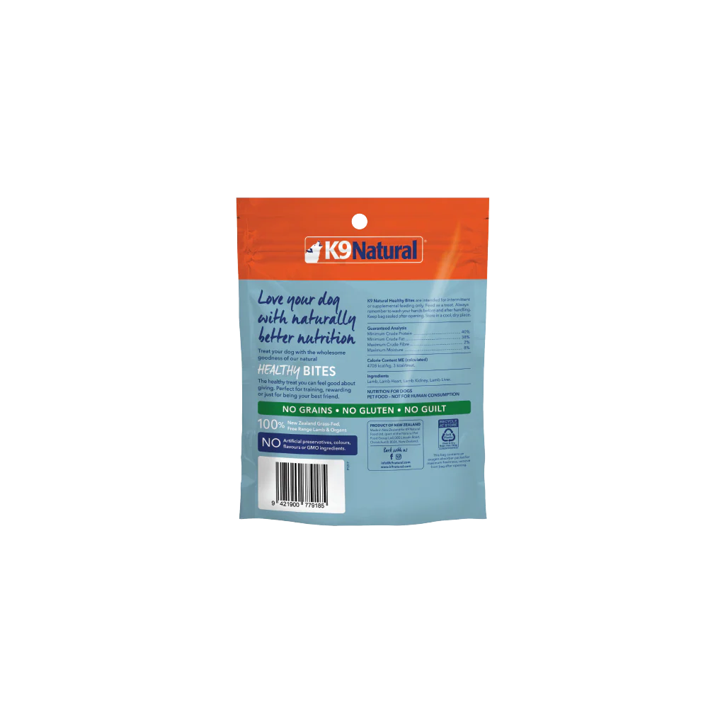 K9 NATURAL Freeze Dried Lamb Healthy Bites Dog Treats 50G