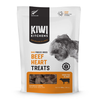 KIWI KITCHENS Freeze Dried Beef Heart Dog Treats 110G