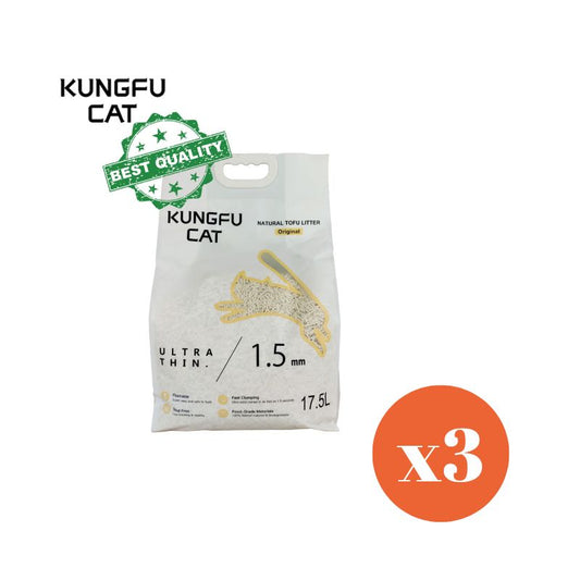 KUNGFU CAT Tofu Cat Litter Original 17.5L x 3Bags (Click and Collect ONLY)