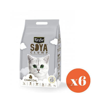 Kit Cat Soya Clump Cat Litter Charcoal 7ltr x 6 Packs (Click and Collect ONLY) *Incorrect Package*