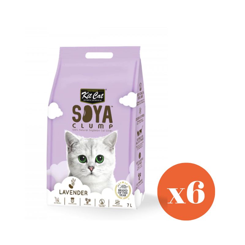 Kit Cat Soya Clump Cat Litter Lavender 7ltr x 6 Packs (Click and Collect ONLY)