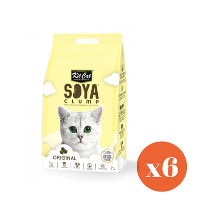 Kit Cat Soya Clump Cat Litter Original 7ltr x 6 Packs (Click and Collect ONLY)