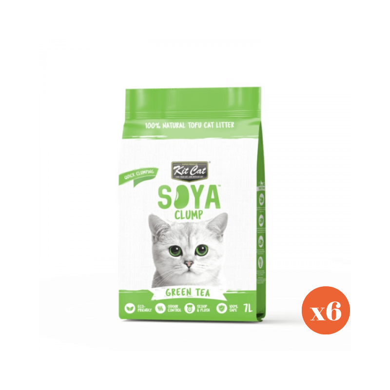 Kit Cat Soya Clump Cat Litter Green Tea 7ltr x 6 Packs