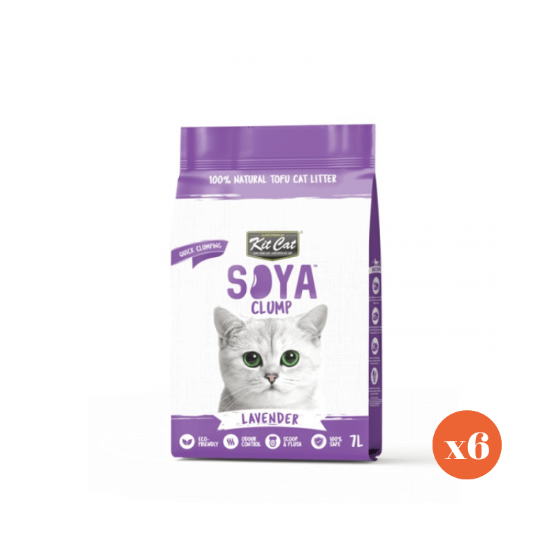 Kit Cat Soya Clump Cat Litter Lavender 7ltr x 6 Packs