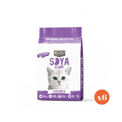 Kit Cat Soya Clump Cat Litter Lavender 7ltr x 6 Packs