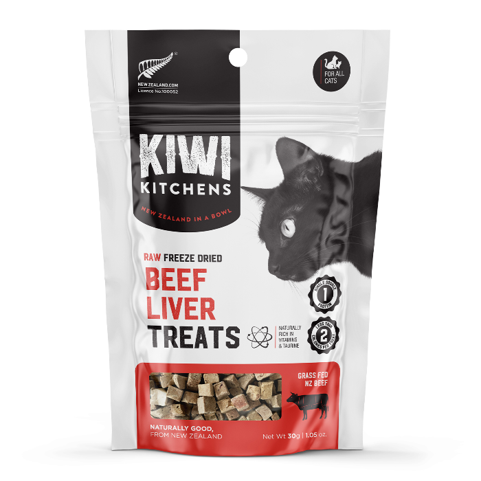 Kiwi Kitchen Raw Freeze Dried Beef Liver Cat treats 30G