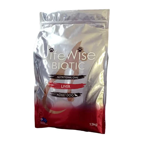 LIFEWISE Biotic Liver With Chicken Barley Adult Dry Dog Food 13kg front