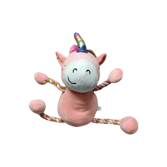 Large Rope Unicorn Dog Squeaky Plush Toy - 40CM