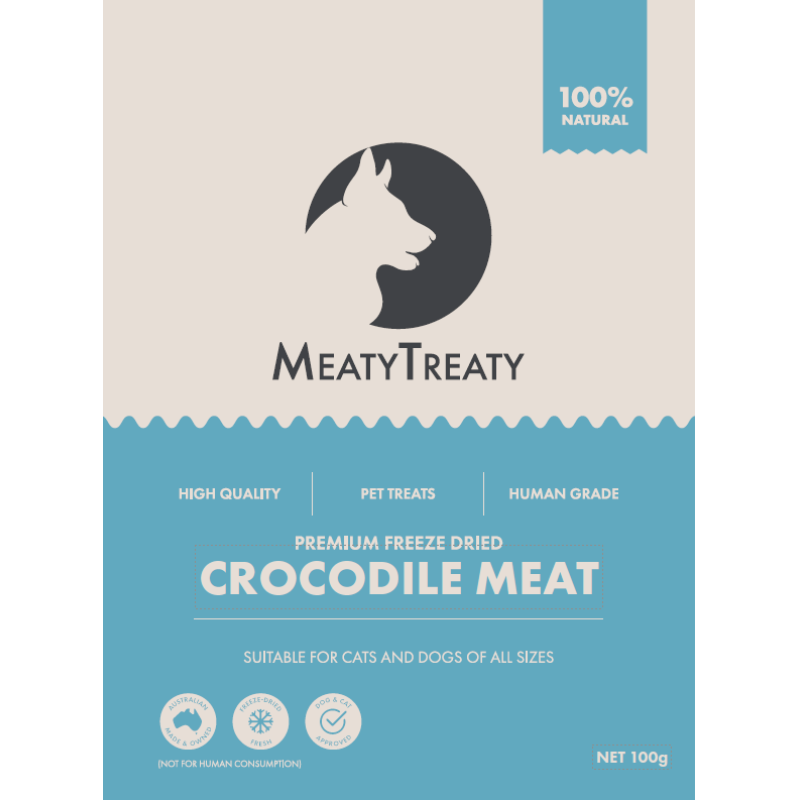 MEATY TREATY Freeze Dried Crocodile Raw Treats 50G