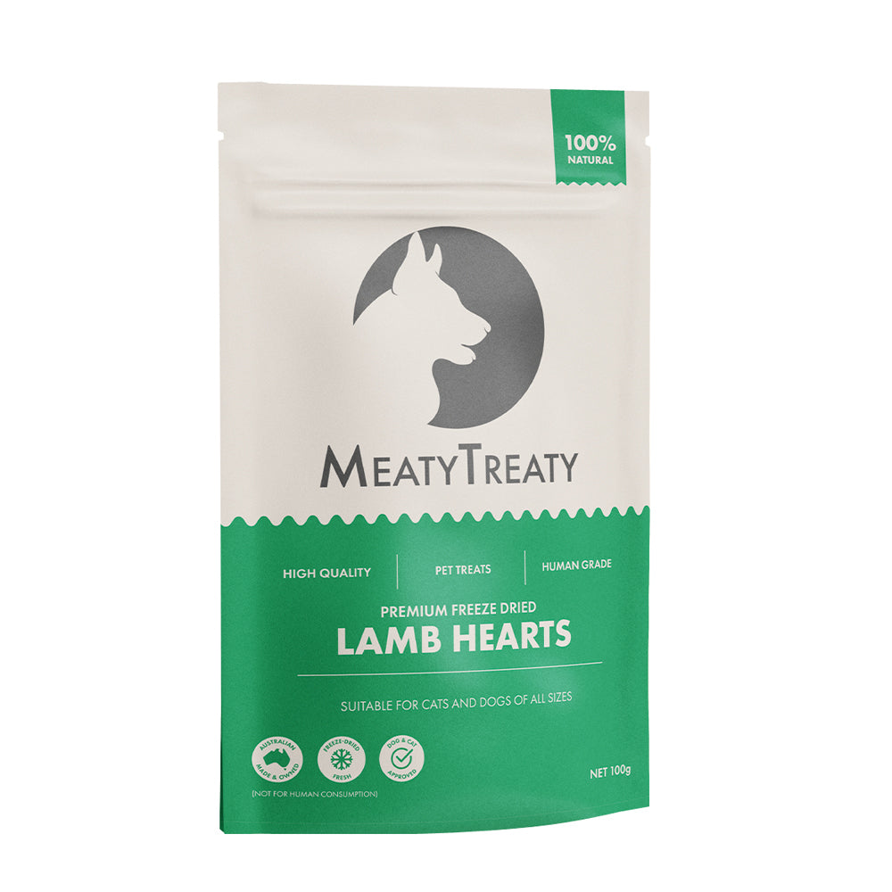 MEATY TREATY Freeze Dried Lamb Heart Dogs & Cats Treat 100G