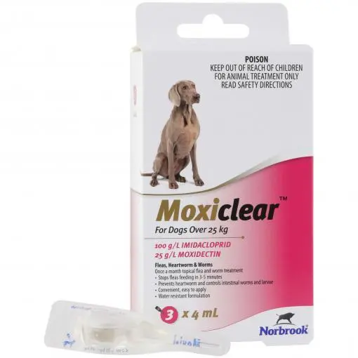 Moxiclear Flea & Worming Spot Treatment for Dogs Over 25KG 3 pack