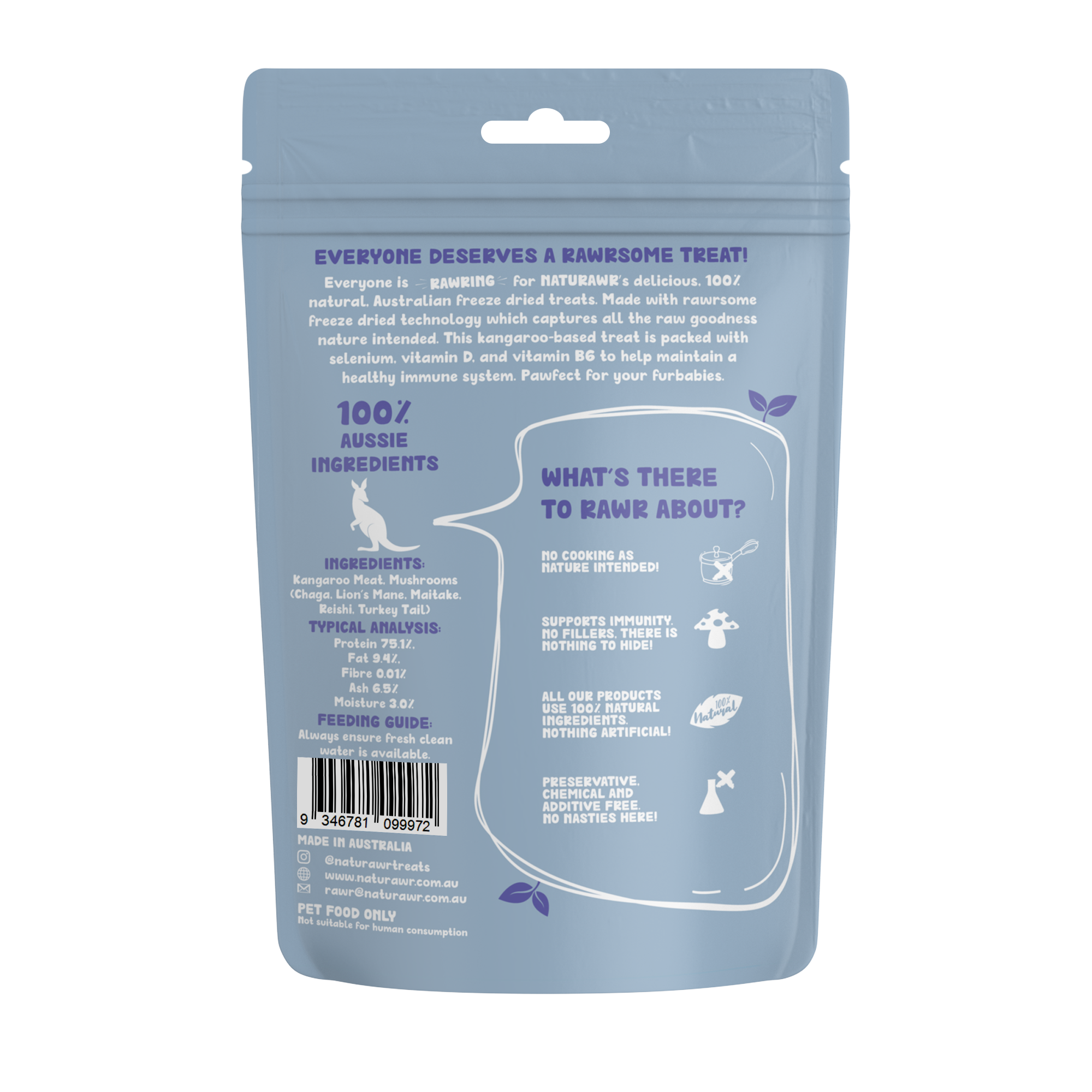 NATURAWR Mushroom Freeze Dried Dogs Treats 50G