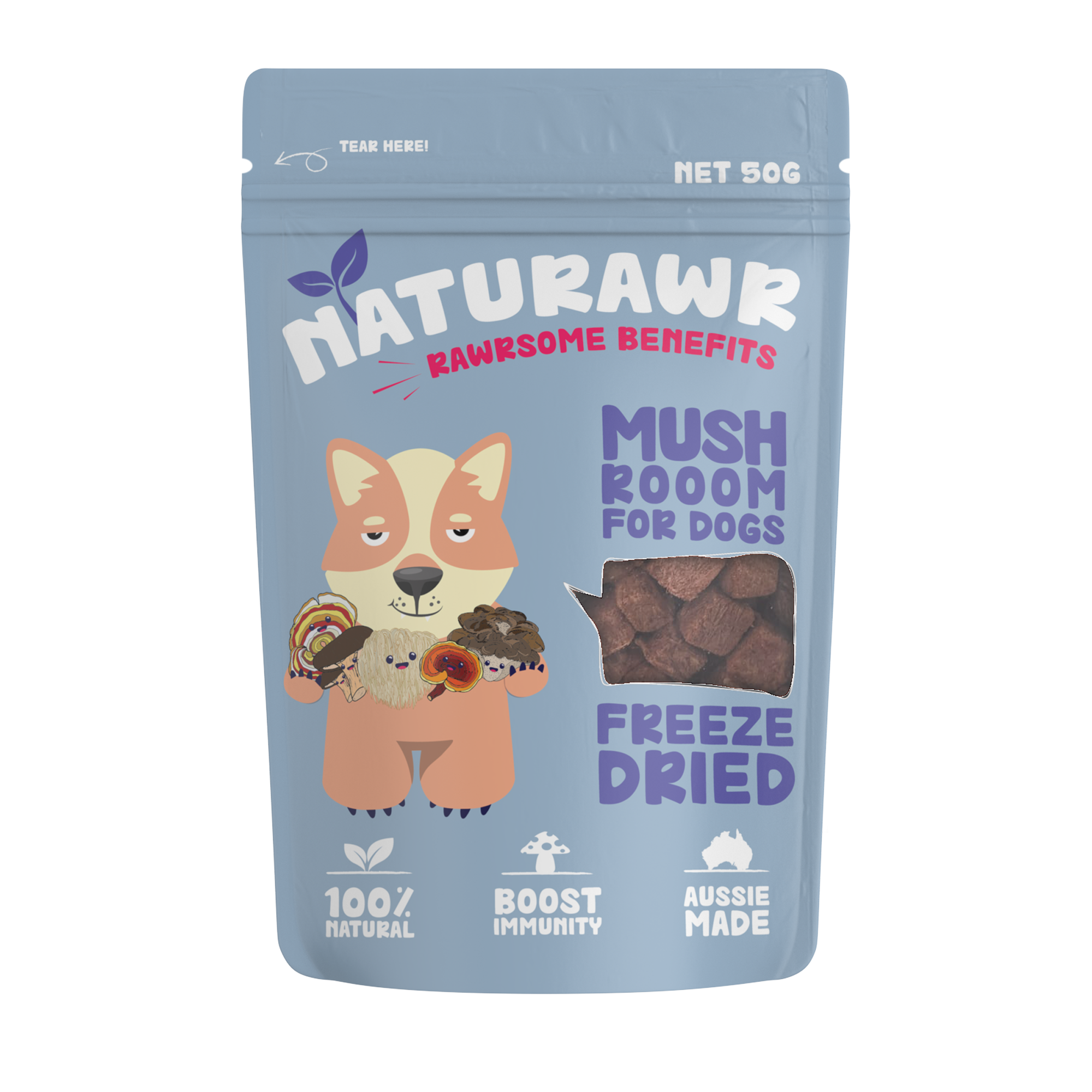 NATURAWR Mushroom Freeze Dried Dogs Treats 50G