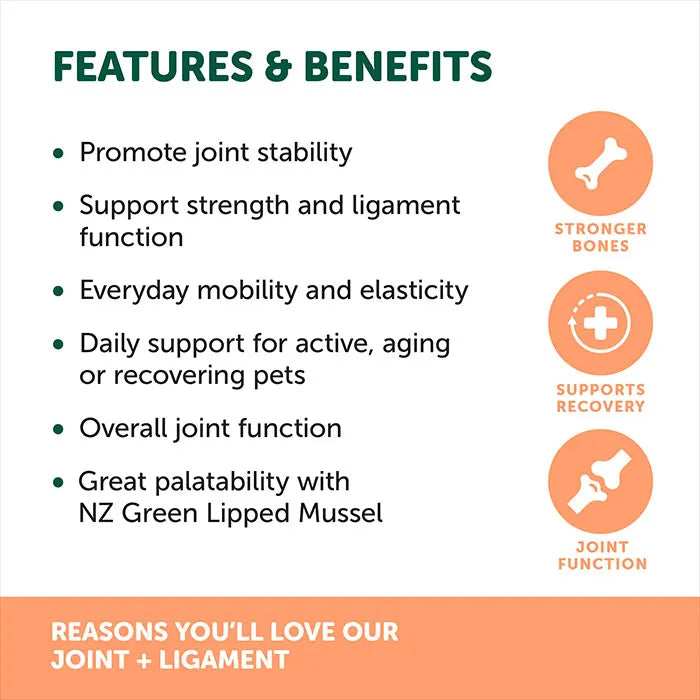 NATURAL ANIMAL SOLUTIONS Joint and Ligament Powder 120G features and benefits