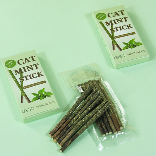 BELOVED Pet Catnip Stick Chew Toys Teeth Cleaning - 6pcs