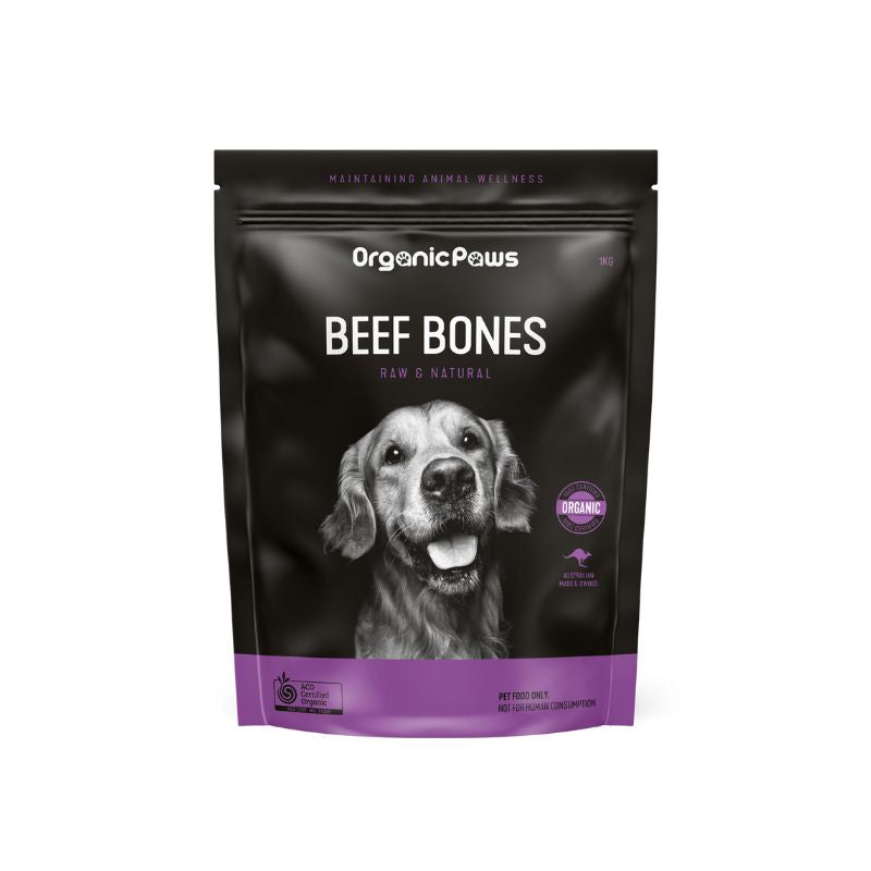 organic paws beef bone raw 1kg