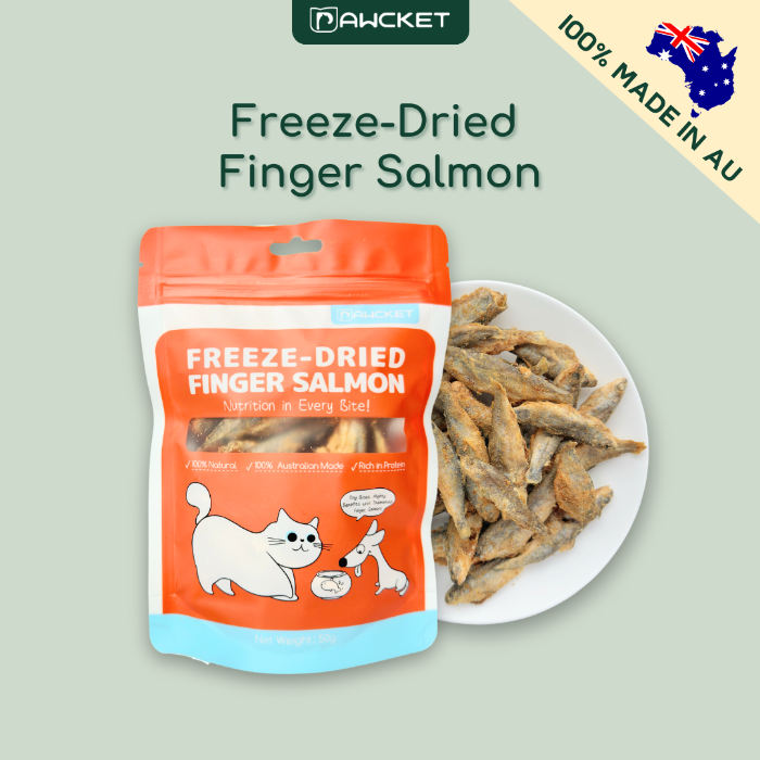 PAWCKET FREEZE DRIED FINGER SALMON DOGS CATS TREATS 