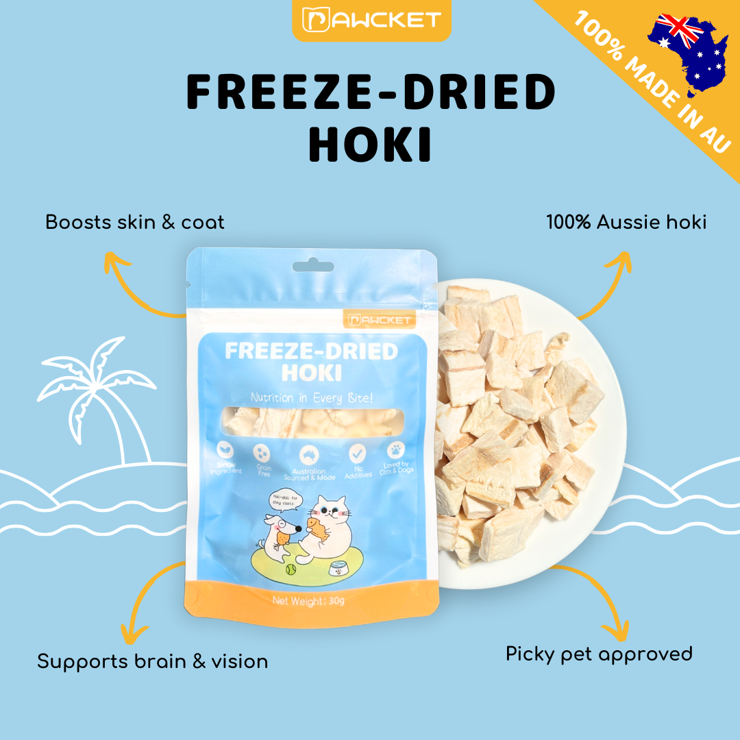 PAWCKET Freeze Dried Raw Hoki Dog and Cat Treat 25G