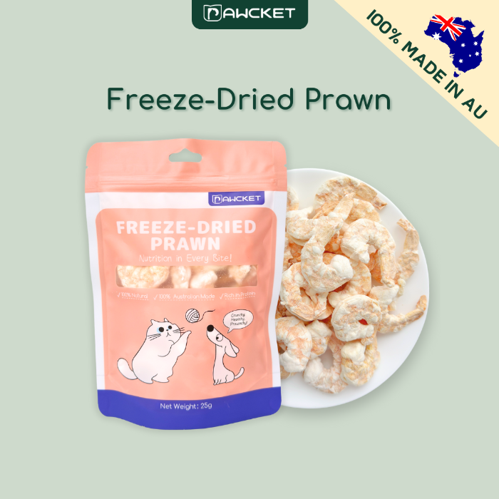 PAWCKET FREEZE DRIED PRAWN DOGS CATS TREATS 25G