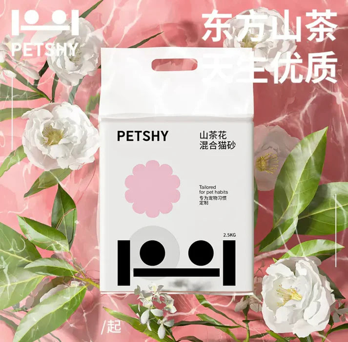 PETSHY Tofu Cat Litter Mixed Bentonite Camellia